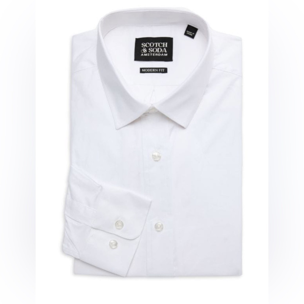 Scotch & Soda Modern Fit Men's White Shirt